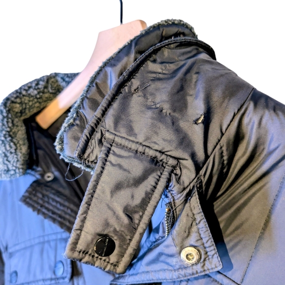 Michael Kors Dark Gray Quilted Jacket with Shearling Collar - Picture 6 of 8